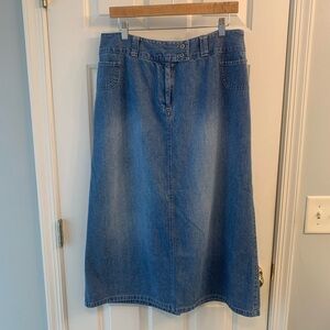 Vintage Sag Harbor Sport Denim Jean Midi Skirt Women’s Size 14